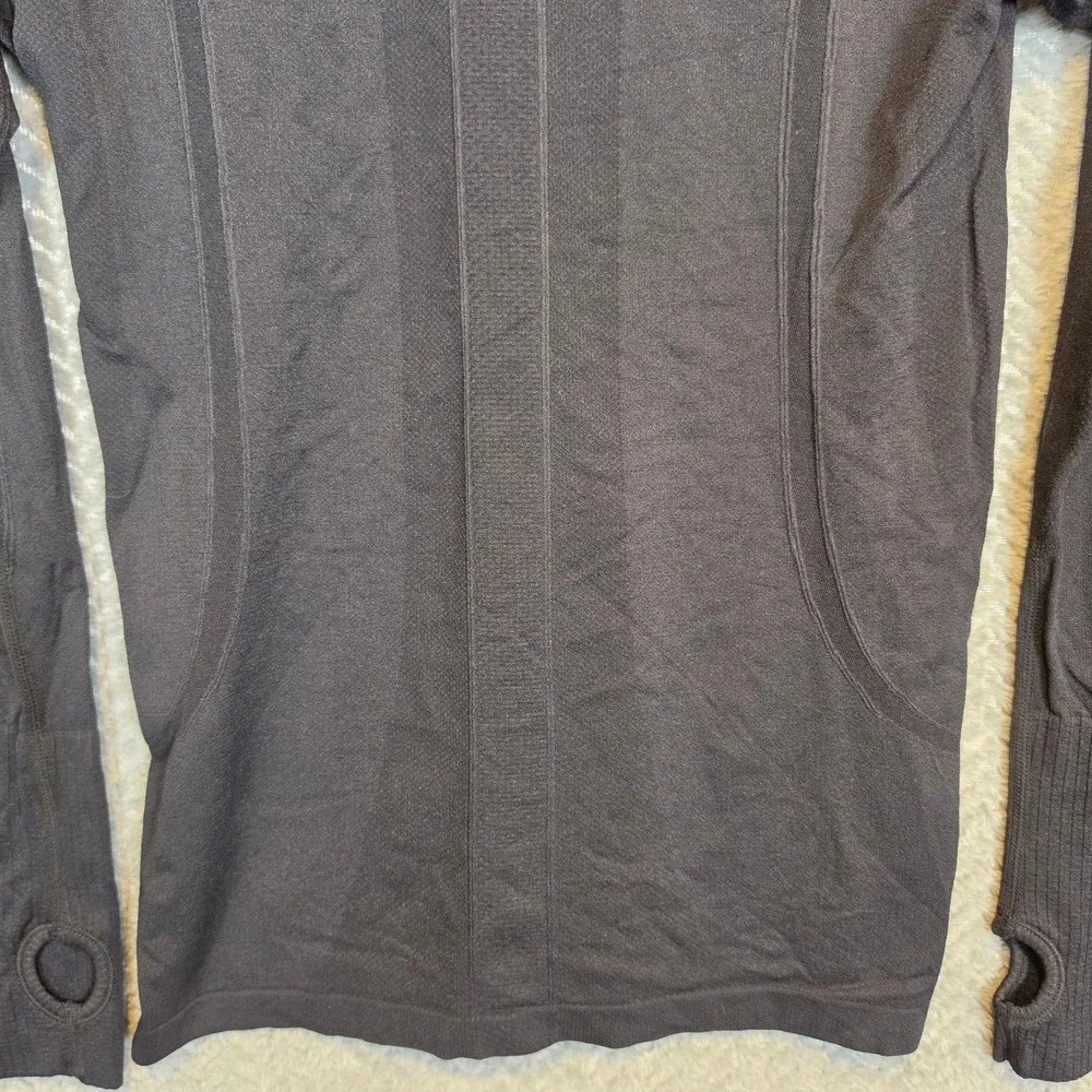 Lululemon Swiftly Tech Long Sleeve 2.0 Black Shirt Size 10 Thumbholes Activewear